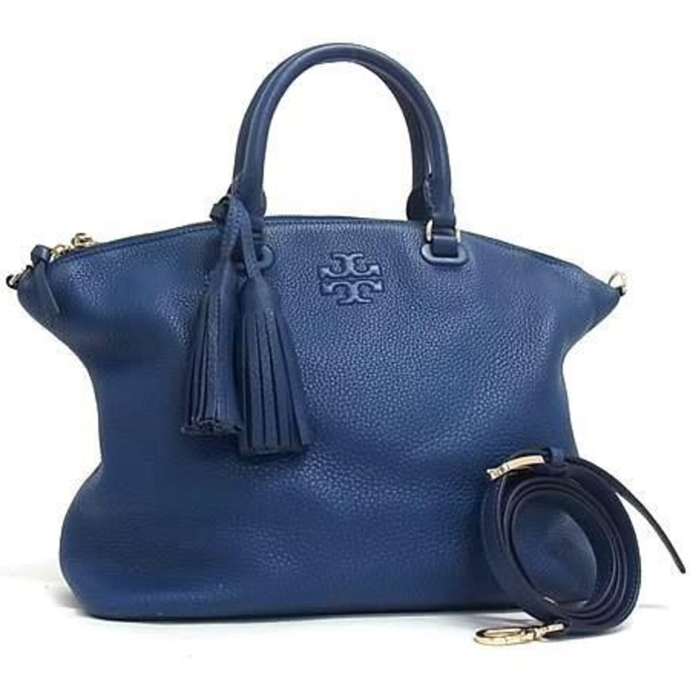 TORY BURCH Handbag, Blue Leather, Women's